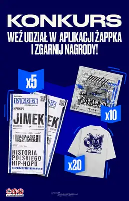 Żabka - gazetka promocyjna Konkurs w ŻAPPCE: Wygraj bilety na koncert Jimka od środy 19.08 do wtorku 25.08