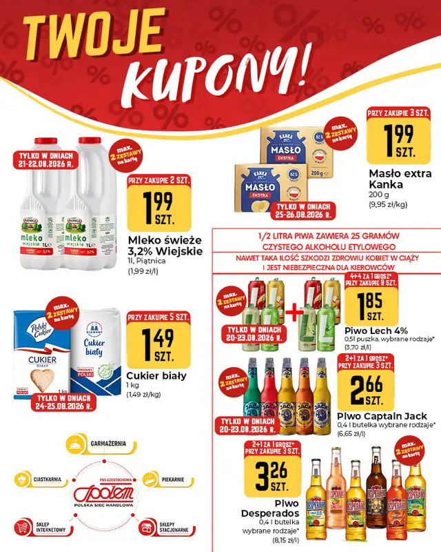 Społem Częstochowa - gazetka promocyjna Plakaty promocyjne od czwartku 20.08 do środy 26.08 - strona 2