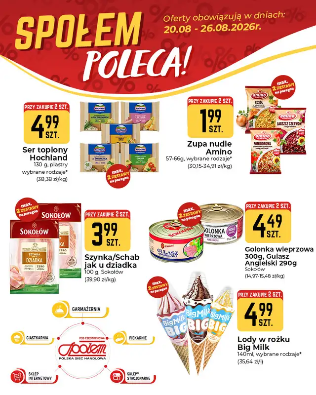 Społem Częstochowa - gazetka promocyjna Plakaty promocyjne od czwartku 20.08 do środy 26.08 - strona 3