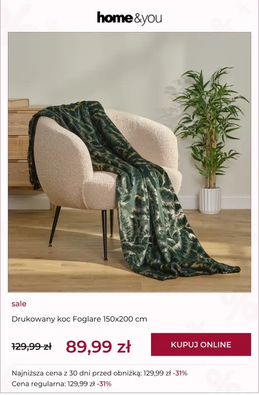 home&you - gazetka promocyjna SALE do -70% od środy 19.08 do środy 26.08 - strona 10