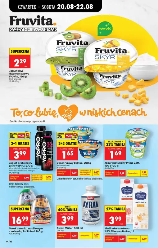Biedronka - gazetka promocyjna Od czwartku od czwartku 20.08 do środy 26.08 - strona 44