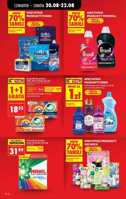Biedronka - gazetka promocyjna Od czwartku od czwartku 20.08 do środy 26.08 - strona 14