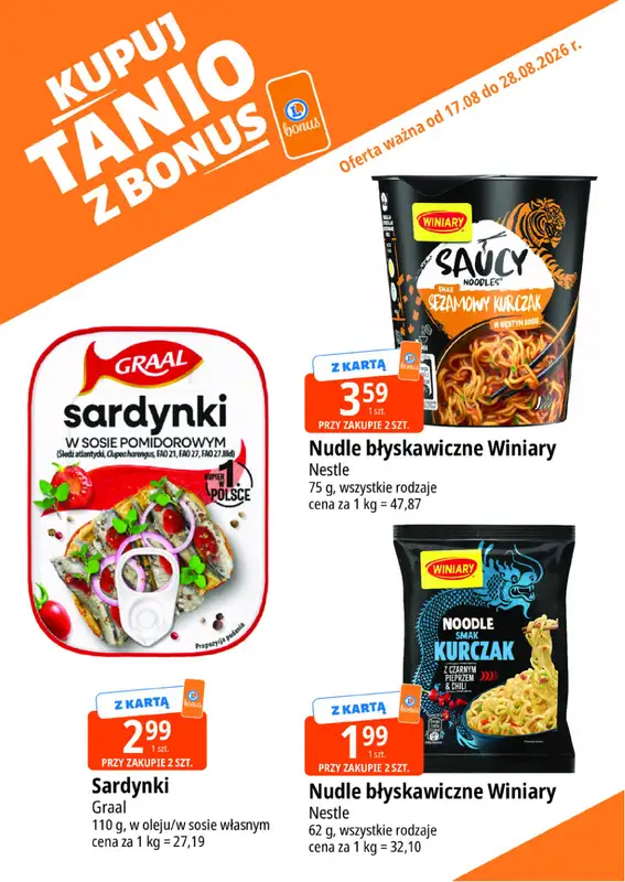 Leclerc - gazetka promocyjna Kupuj tanio z bonus od czwartku 20.08 do piątku 28.08 - strona 5