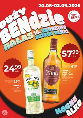Duży Ben - gazetka promocyjna Gazetka alkoholowa od czwartku 20.08 do środy 02.09