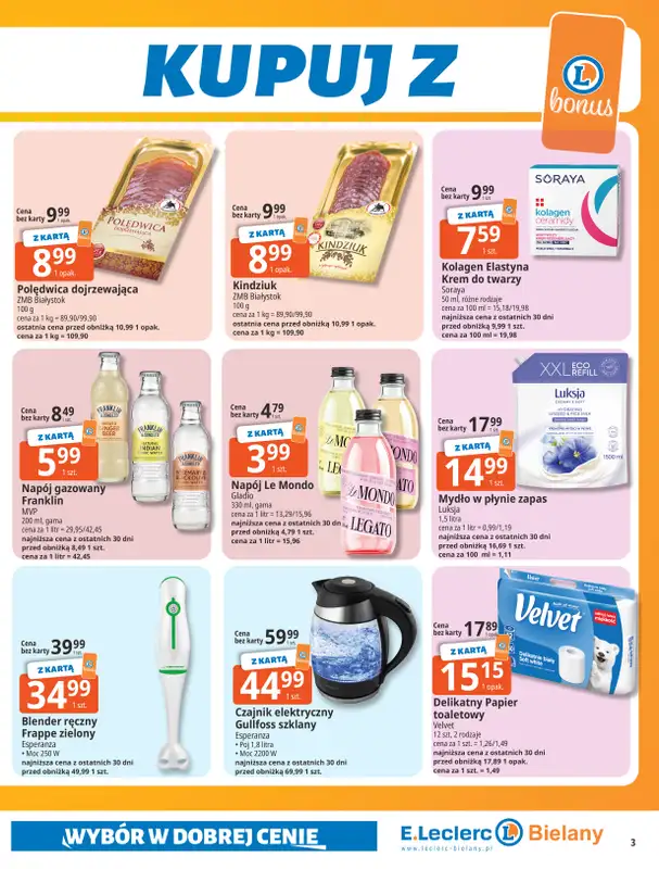 Leclerc - gazetka promocyjna Oferta Bielany | Tanio w E.Leclerc od wtorku 25.08 do soboty 05.09 - strona 3