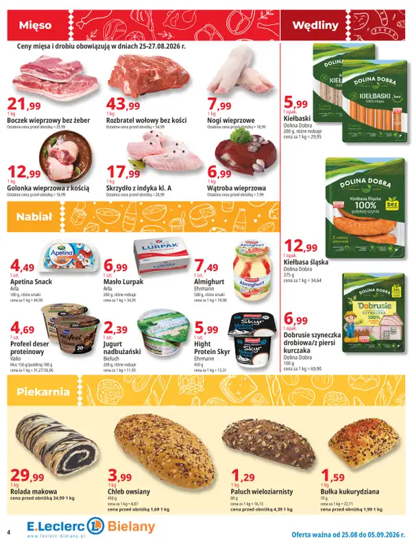 Leclerc - gazetka promocyjna Oferta Bielany | Tanio w E.Leclerc od wtorku 25.08 do soboty 05.09 - strona 4