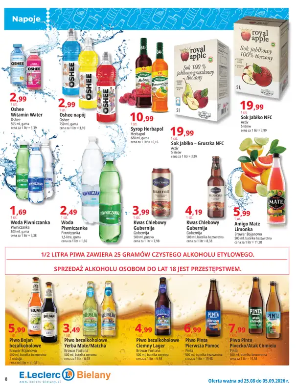 Leclerc - gazetka promocyjna Oferta Bielany | Tanio w E.Leclerc od wtorku 25.08 do soboty 05.09 - strona 8