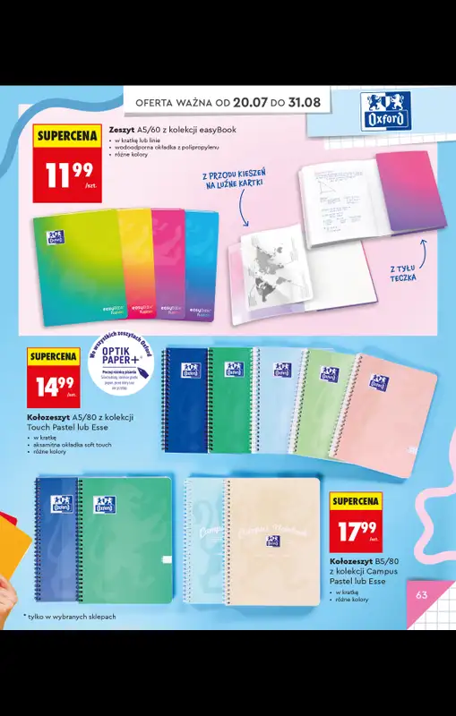 Biedronka - gazetka promocyjna Do Mojej szkoły idę od poniedziałku 20.07 do poniedziałku 31.08 - strona 67