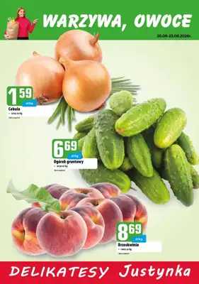 Delikatesy Justynka - gazetka promocyjna Plakaty promocyjne od czwartku 20.08 do niedzieli 23.08