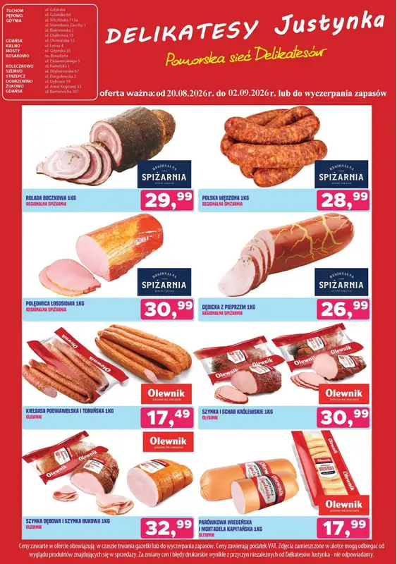 Delikatesy Justynka - gazetka promocyjna Gazetka od czwartku 20.08 do środy 02.09 - strona 5