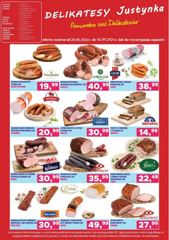 Delikatesy Justynka - gazetka promocyjna Gazetka od czwartku 20.08 do środy 02.09 - strona 4