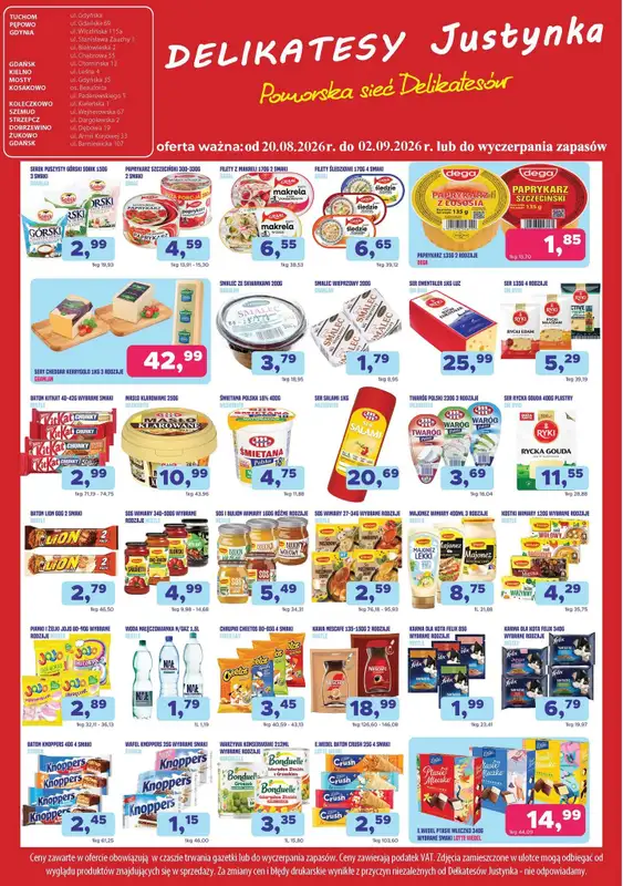 Delikatesy Justynka - gazetka promocyjna Gazetka od czwartku 20.08 do środy 02.09 - strona 6