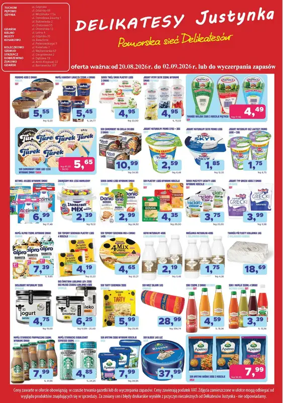 Delikatesy Justynka - gazetka promocyjna Gazetka od czwartku 20.08 do środy 02.09 - strona 2