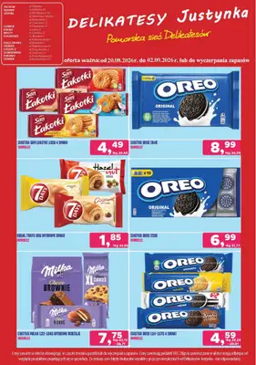 Delikatesy Justynka - gazetka promocyjna Gazetka od czwartku 20.08 do środy 02.09