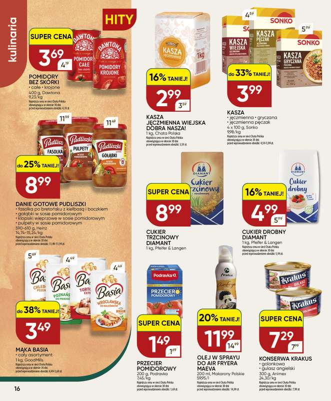 Chata Polska - gazetka promocyjna Gazetka 27.08-06.09  do niedzieli 06.09 - strona 16