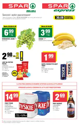 SPAR - gazetka promocyjna Gazetka Spar Mini od środy 26.08 do niedzieli 06.09