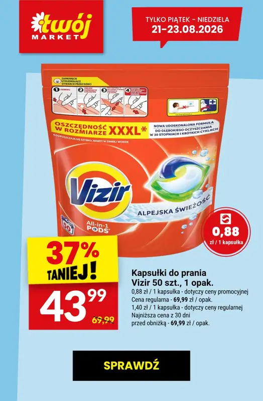 Twój Market - gazetka promocyjna Najlepsze promocje! od czwartku 20.08 do wtorku 25.08 - strona 10