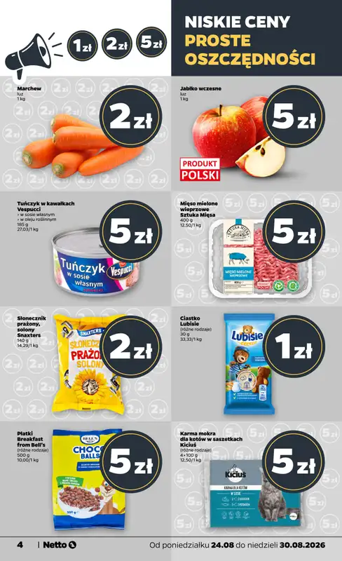 Netto - gazetka promocyjna Gazetka Spożywcza od poniedziałku 24.08 do niedzieli 30.08 - strona 4