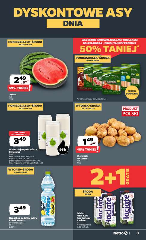 Netto - gazetka promocyjna Gazetka Spożywcza od poniedziałku 24.08 do niedzieli 30.08 - strona 3