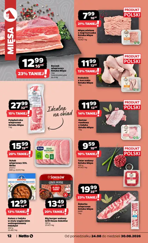 Netto - gazetka promocyjna Gazetka Spożywcza od poniedziałku 24.08 do niedzieli 30.08 - strona 12