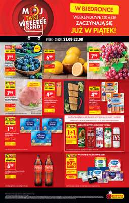 Biedronka - gazetka promocyjna Tani weekend od piątku 21.08 do soboty 22.08