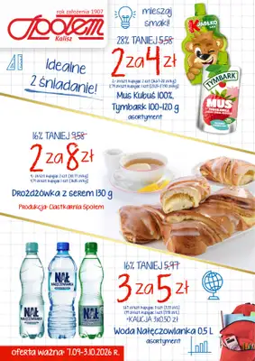 Społem - Blisko i Korzystnie - gazetka promocyjna Plakat promocyjny PSS Kalisz od poniedziałku 07.09 do soboty 03.10