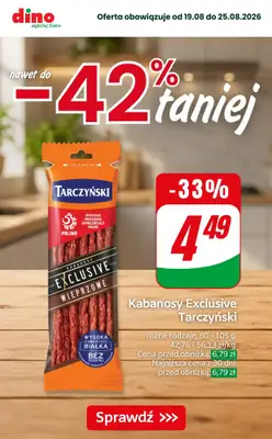 Dino - gazetka promocyjna Nawet do -42% taniej od piątku 21.08 do wtorku 25.08