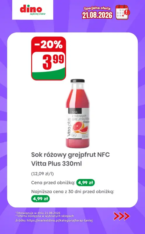 Dino - gazetka promocyjna Specjalna oferta na 21.08.2026 - promocje spoza gazetki od piątku 21.08  - strona 10