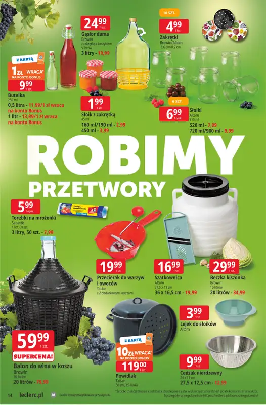 Leclerc - gazetka promocyjna Oferta E.Leclerc | Sezon na przetwory od wtorku 25.08 do soboty 05.09 - strona 14