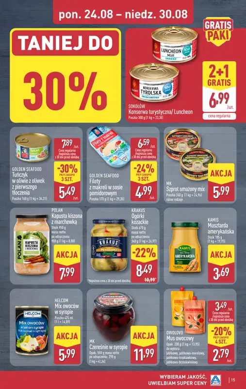 Aldi - gazetka promocyjna Pełny katalog! od poniedziałku 24.08 do niedzieli 30.08 - strona 15