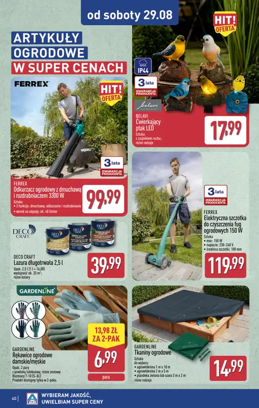 Aldi - gazetka promocyjna Pełny katalog! od poniedziałku 24.08 do niedzieli 30.08 - strona 40