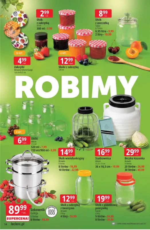 Leclerc - gazetka promocyjna Oferta E.Leclerc | Sezon na przetwory od wtorku 25.08 do soboty 05.09 - strona 14