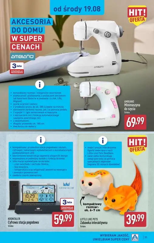 Aldi - gazetka promocyjna Pełny katalog! od poniedziałku 17.08 do soboty 22.08 - strona 35