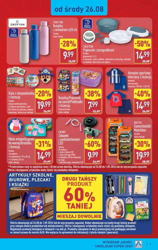 Aldi - gazetka promocyjna Wielka wyprzedaż w Aldi! od środy 26.08 do wtorku 01.09 - strona 3