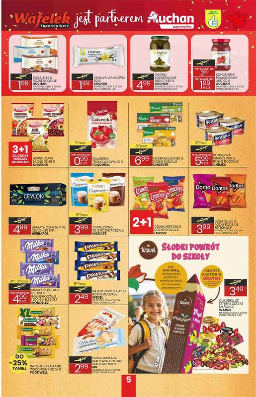 Wafelek - gazetka promocyjna Gazetka od poniedziałku 24.08 do soboty 05.09 - strona 5