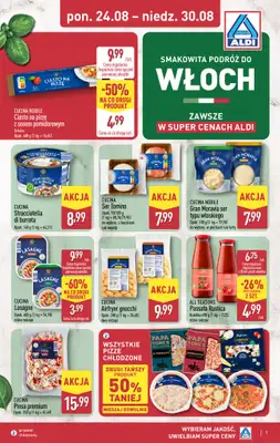 Aldi - gazetka promocyjna Podróż do Włoch w super cenach Aldi! od poniedziałku 24.08 do niedzieli 30.08
