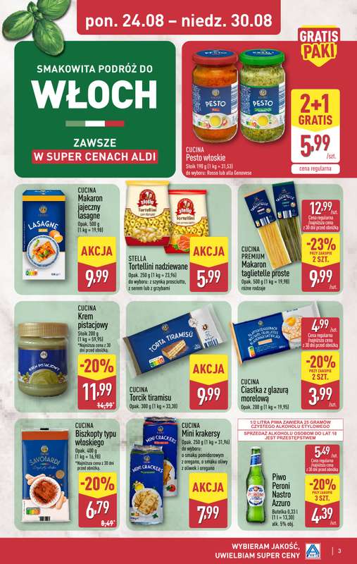 Aldi - gazetka promocyjna Podróż do Włoch w super cenach Aldi! od poniedziałku 24.08 do niedzieli 30.08 - strona 3