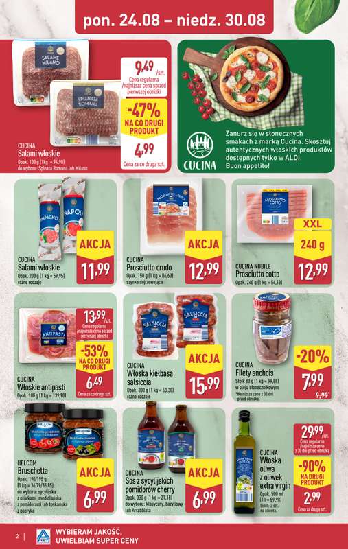 Aldi - gazetka promocyjna Podróż do Włoch w super cenach Aldi! od poniedziałku 24.08 do niedzieli 30.08 - strona 2