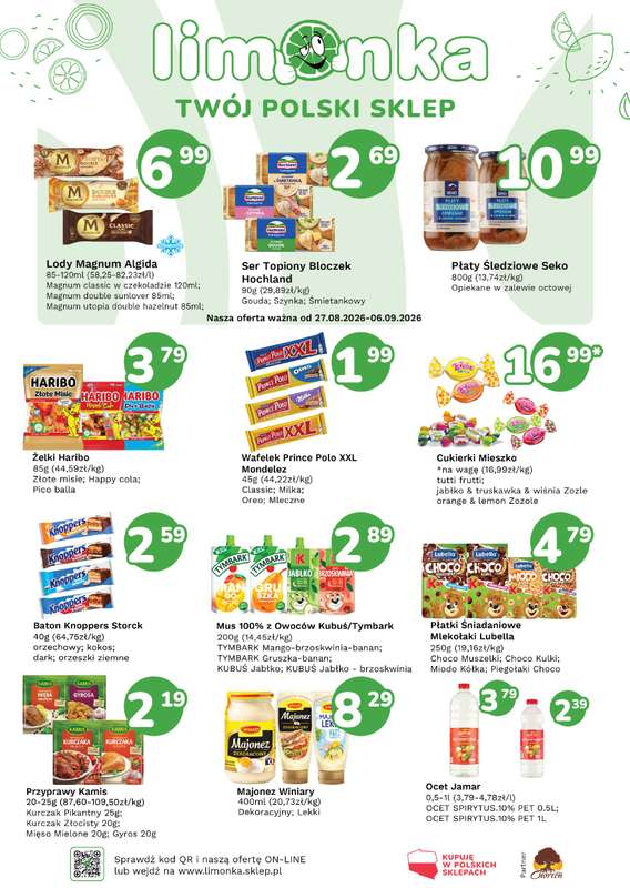 Limonka - gazetka promocyjna Plakaty promocyjne od czwartku 27.08 do niedzieli 06.09