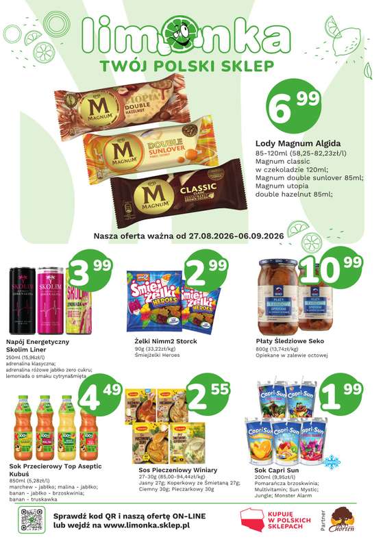 Limonka - gazetka promocyjna Gazetka od czwartku 27.08 do niedzieli 06.09