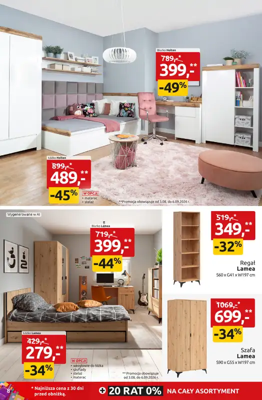 Black Red White - gazetka promocyjna WITAJ SZKOŁO! SETKI MEBLI I DODATKÓW do -55% od poniedziałku 24.08 do niedzieli 06.09 - strona 8