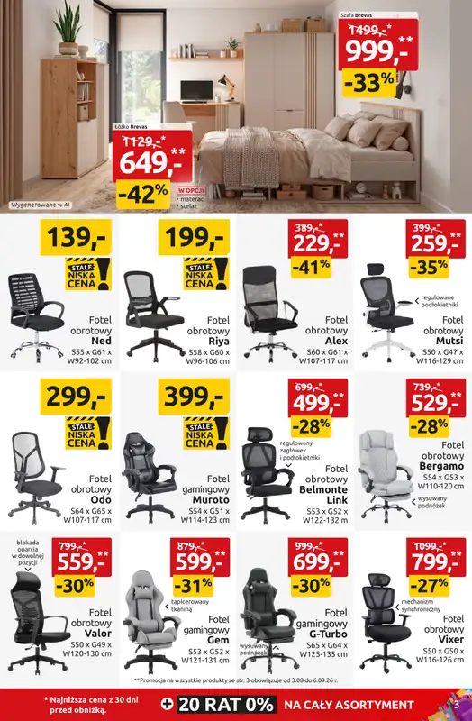 Black Red White - gazetka promocyjna WITAJ SZKOŁO! SETKI MEBLI I DODATKÓW do -55% od poniedziałku 24.08 do niedzieli 06.09 - strona 3