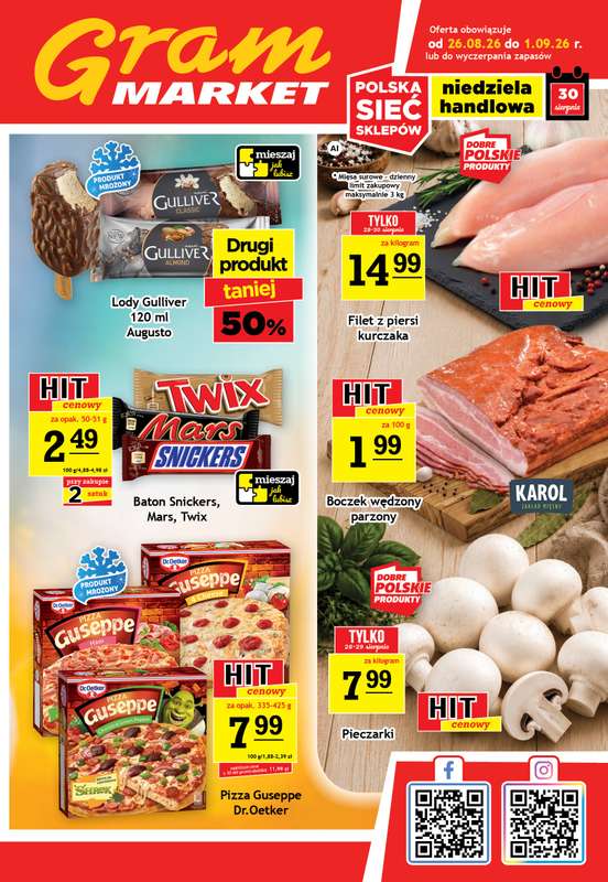 Gram Market - gazetka promocyjna Gazetka od środy 26.08 do wtorku 01.09