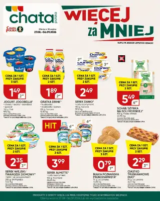 Chata Polska - gazetka promocyjna Więcej za mniej! 27.08-06.09  do niedzieli 06.09