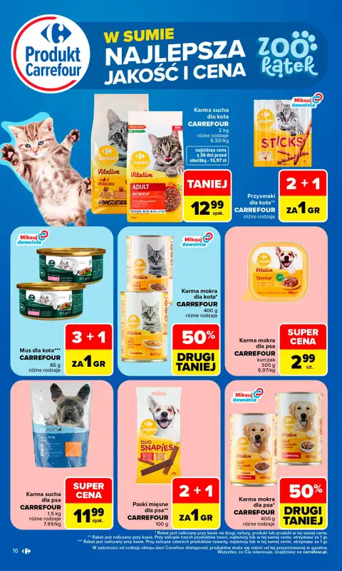 Carrefour - gazetka promocyjna Gazetka Produkt Carrefour najlepsza jakość i cena od poniedziałku 24.08 do soboty 05.09 - strona 16