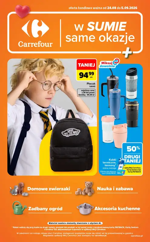 Carrefour - gazetka promocyjna Gazetka w sumie same okazje od poniedziałku 24.08 do soboty 05.09