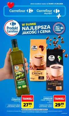 Carrefour Market - gazetka promocyjna Gazetka Produkt Carrefour najlepsza jakość i cena od poniedziałku 24.08 do soboty 05.09