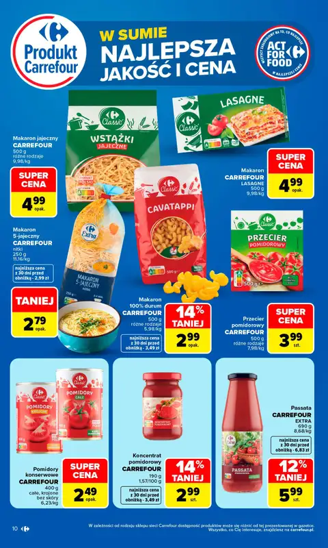Carrefour Market - gazetka promocyjna Gazetka Produkt Carrefour najlepsza jakość i cena od poniedziałku 24.08 do soboty 05.09 - strona 10