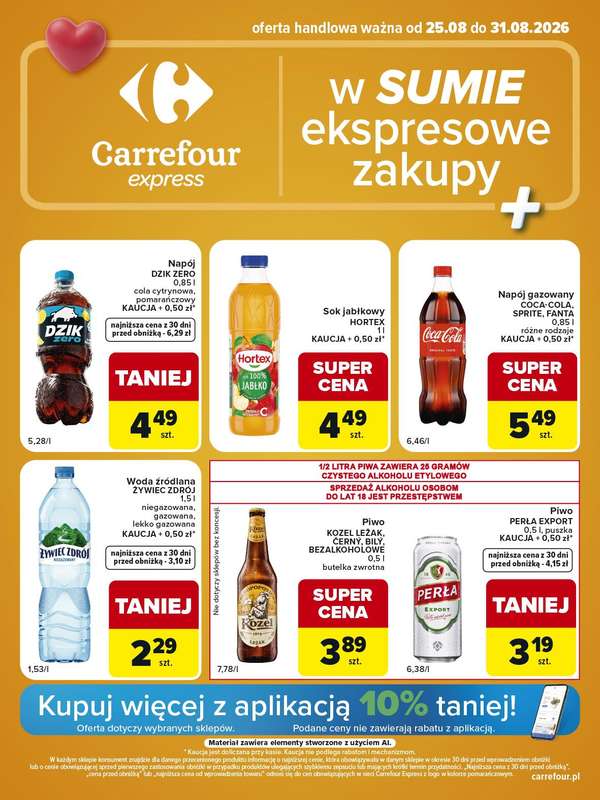Carrefour Express - gazetka promocyjna Gazetka Express od wtorku 25.08 do poniedziałku 31.08