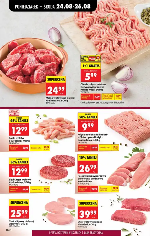 Biedronka - gazetka promocyjna Od poniedziałku, Z ladą tradycyjną od poniedziałku 24.08 do soboty 29.08 - strona 30
